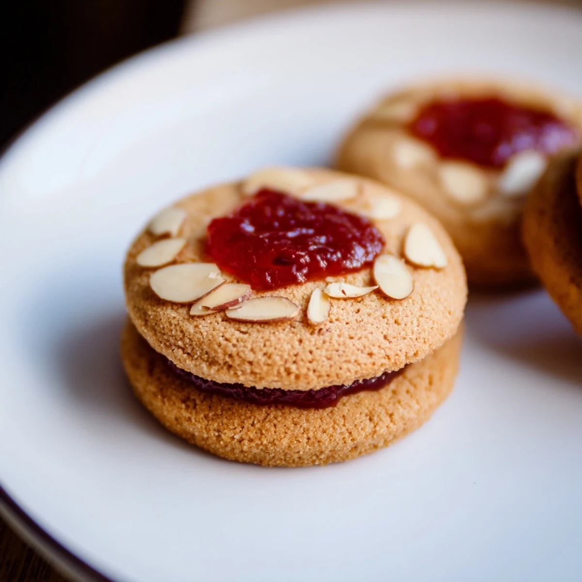 Cherry Almond Thumbprint Cookies