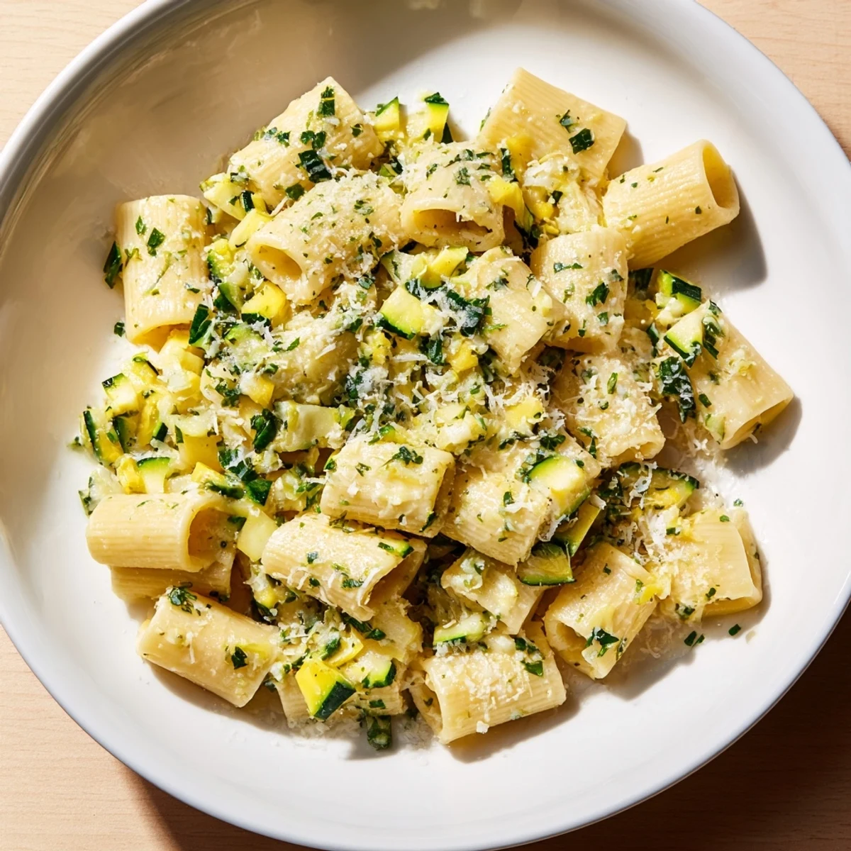 Imagine a vibrant photo of One-Pot Creamy Zucchini Ditalini: perfect for a simple, Italian-inspired vegetarian dinner.