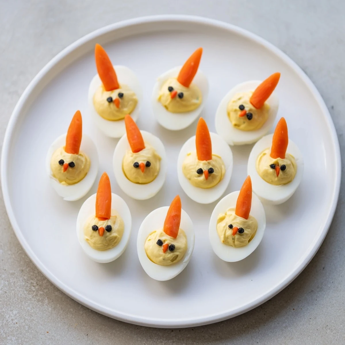 Vibrant Chick & Duckling Snacks, featuring egg "chicks" and tomato/mozzarella "ducklings," ready to serve.