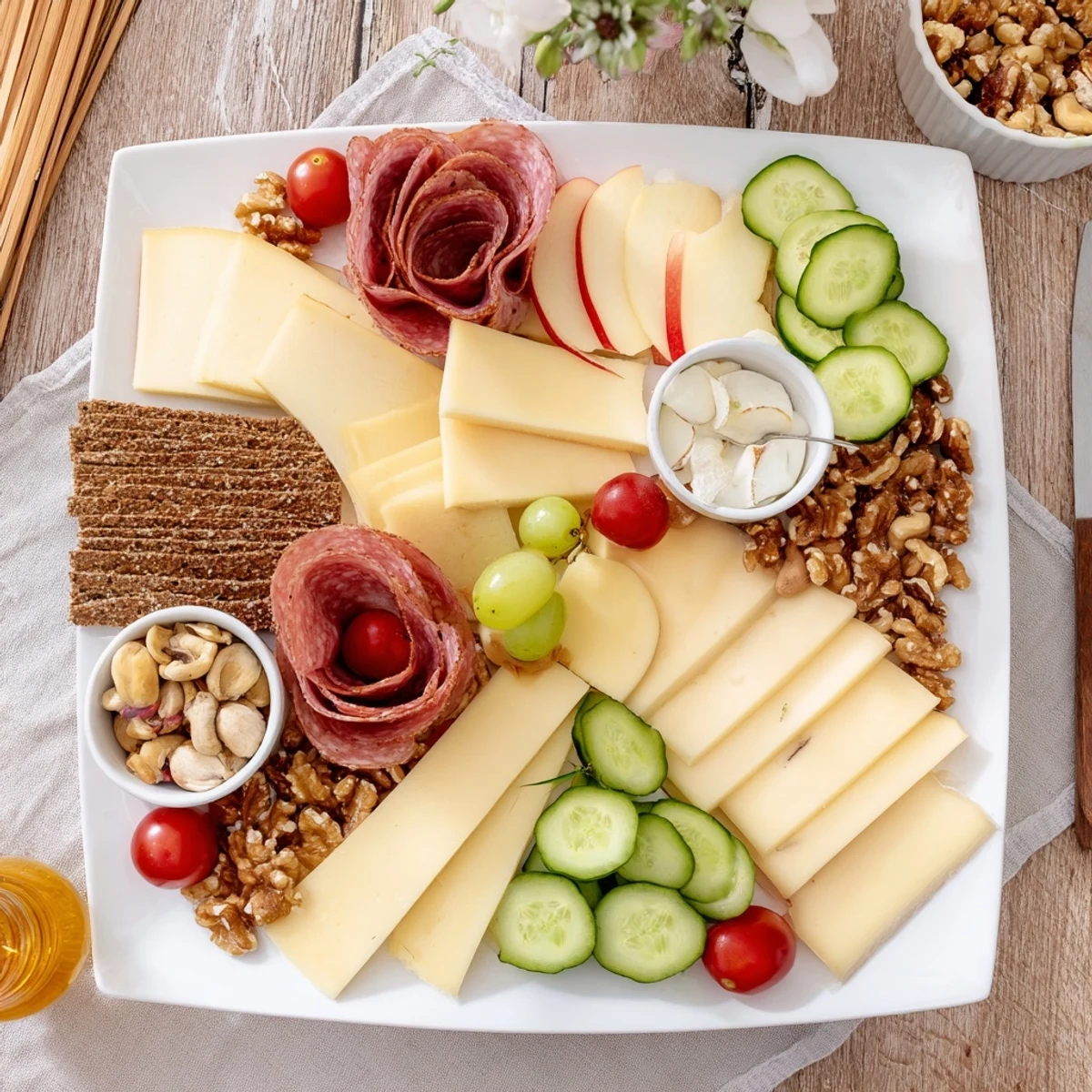 Enjoy a rustic and flavorful Planche Montagne Aventure Collation with crusty bread, cheese, and savory accompaniments.