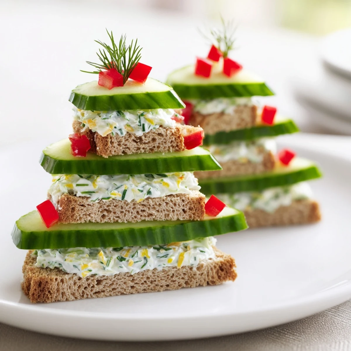 Cucumber Cream Cheese Tree
