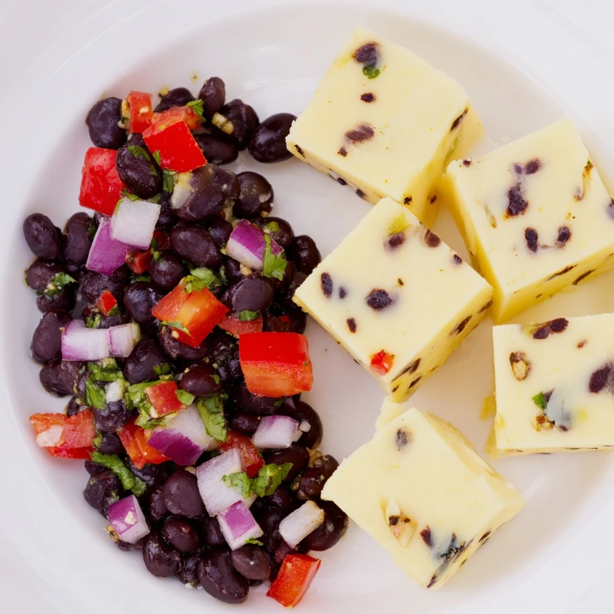 Pepper Jack Cubes Black Bean Salsa #106