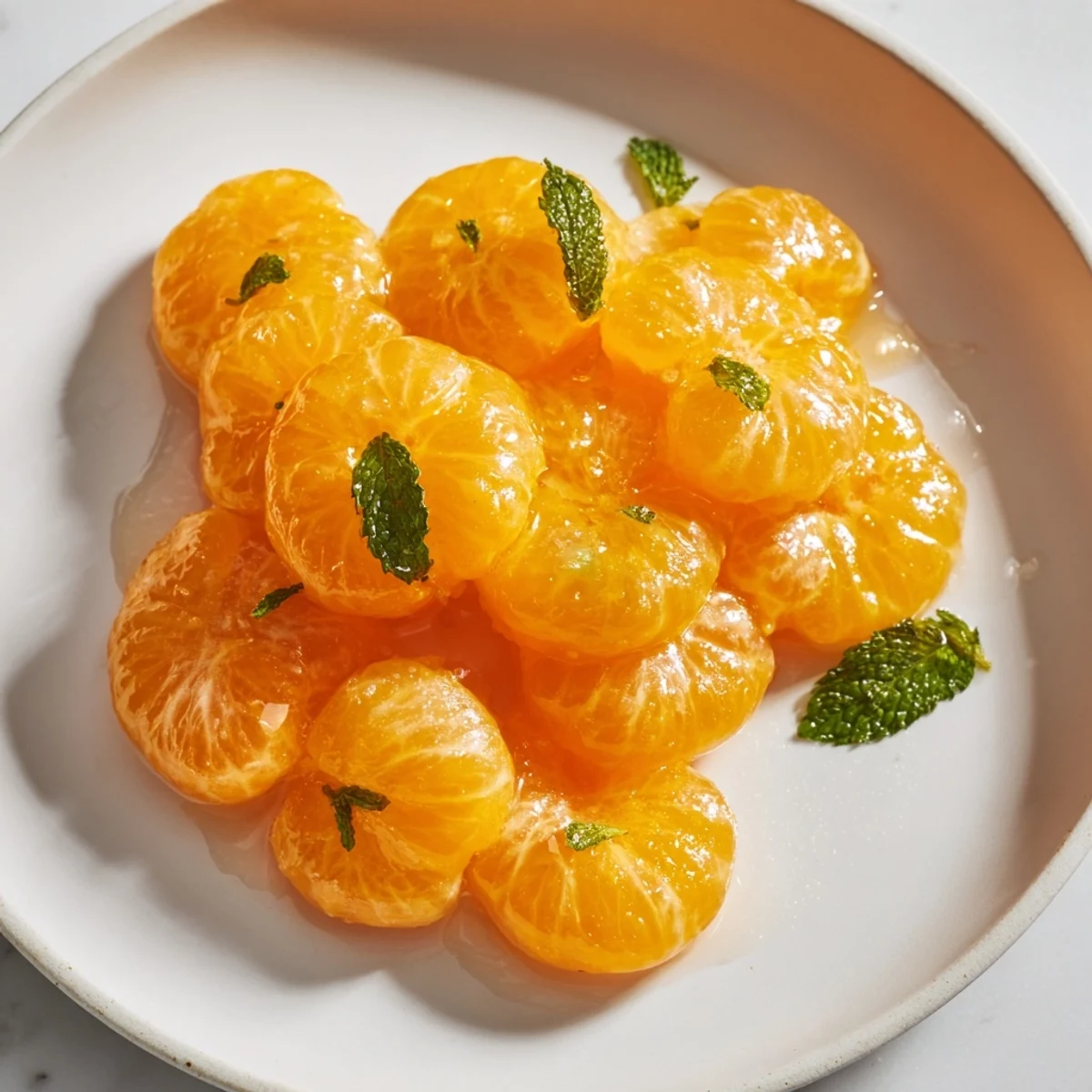 Vibrant clementine and mint winter fruit salad, bursting with juicy citrus and refreshing mint aroma.
