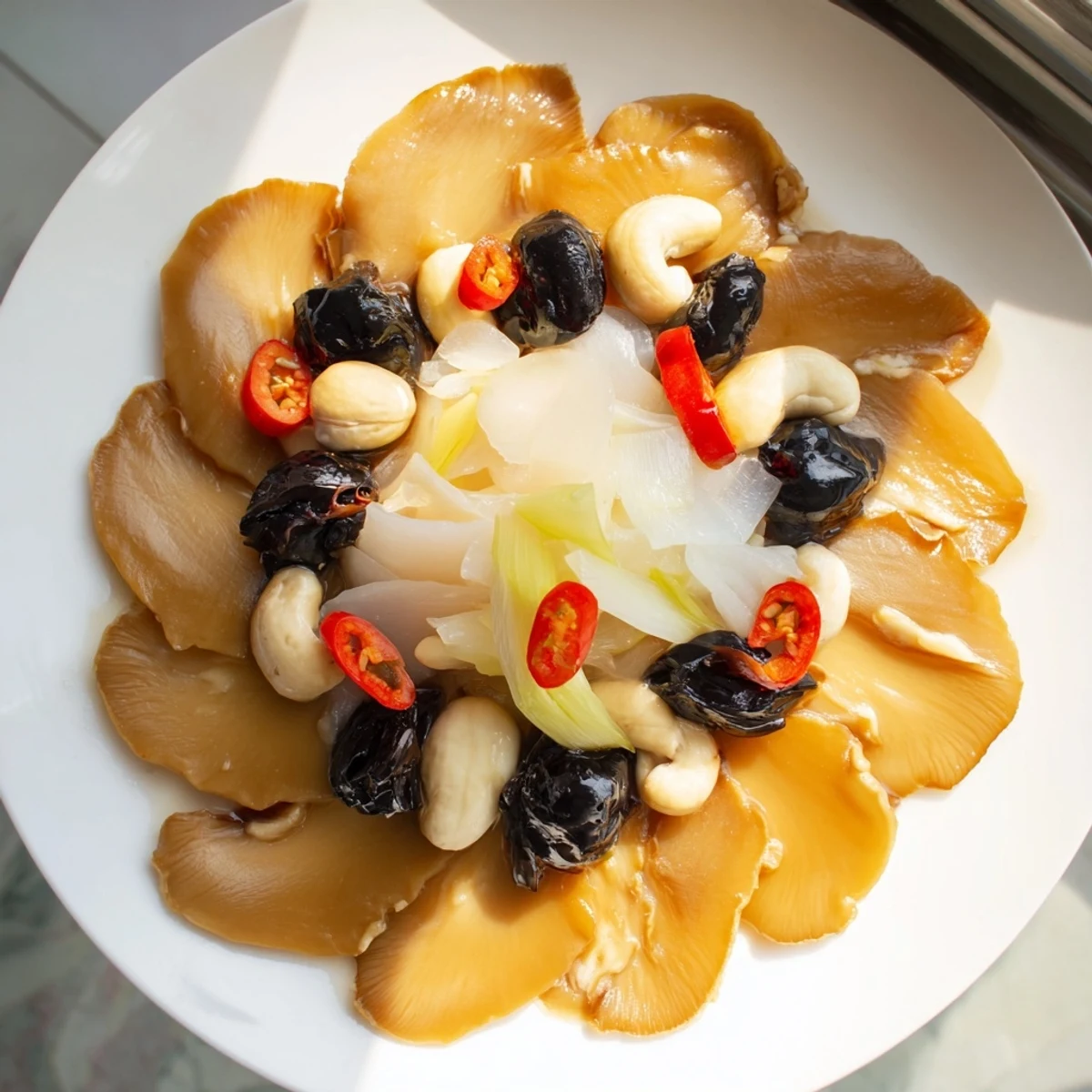 Umami Bomb Asian Delight arranged with vibrant colors, featuring mushrooms and seaweed snacks ready to enjoy.