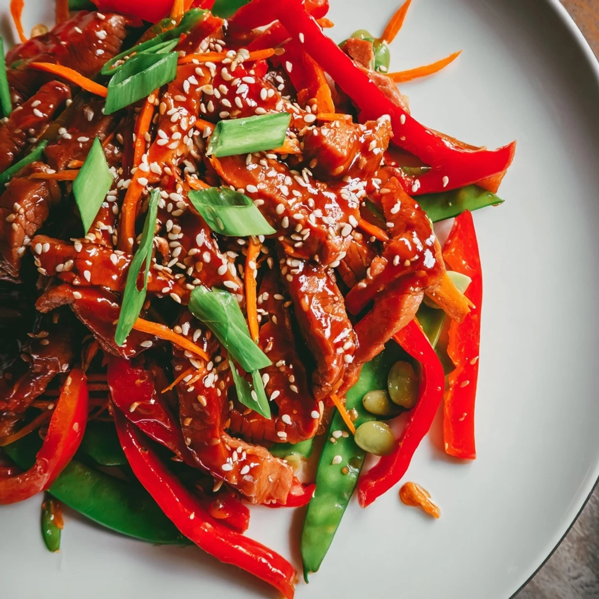 Quick and easy, this Sweet Teriyaki Pork Stir-Fry is served with fluffy white rice for a complete meal.