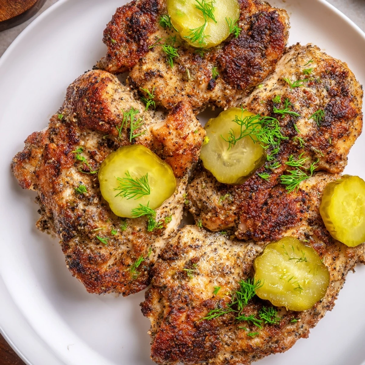 Golden, baked Pickle Ranch Chicken breasts, juicy and delicious, ready for a flavorful weeknight dinner.