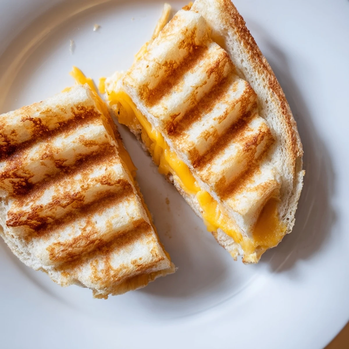Golden-brown waffle grilled cheese, with perfectly melted cheese ready to be devoured, smells amazing.