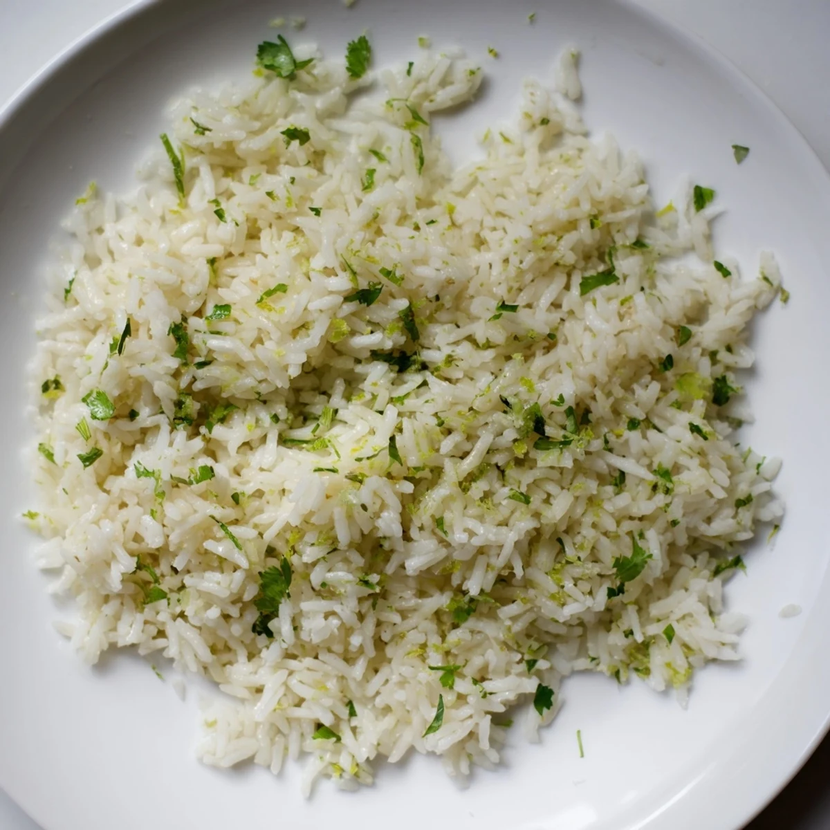 Fresh, vibrant Cilantro Lime Rice, a side dish featuring bright green cilantro and zest.