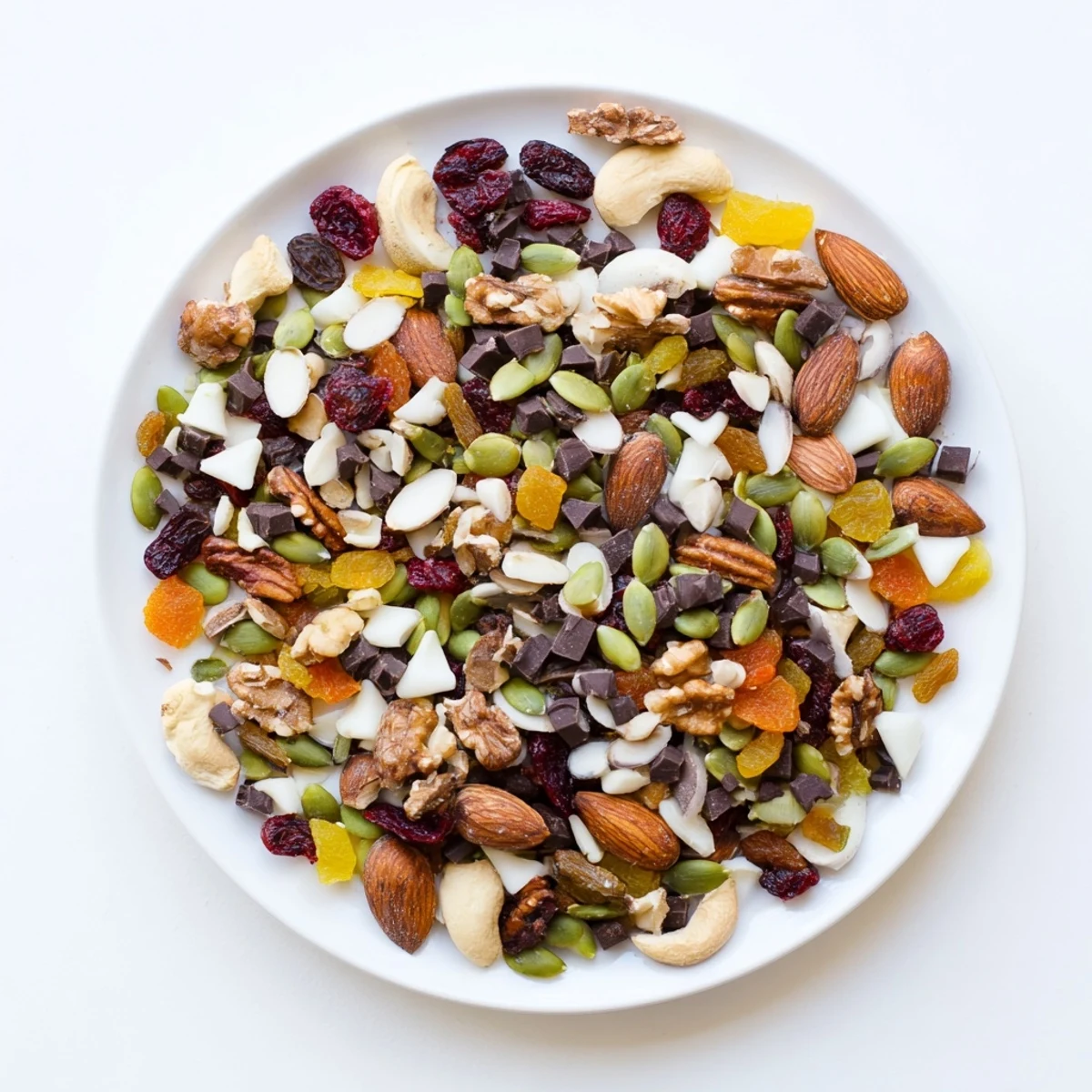 Healthy Trail Mix Custom with crunchy nuts, seeds, and chocolate chips served in small snack bags for outdoor adventures.