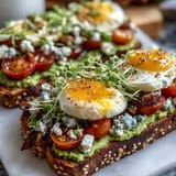 Spring Brunch Avocado Toast Board with colorful toppings arranged on a rustic wooden board, perfect for a festive weekend gathering.