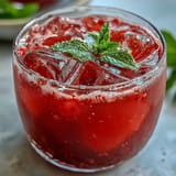 A refreshing Juneteenth Red Drink: Hibiscus Strawberry Lemonade, perfect for summer sipping.