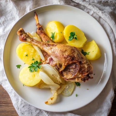 Juicy Greek Lemon Chicken and Potatoes, with crispy potatoes and tender chicken, perfect for dinner.
