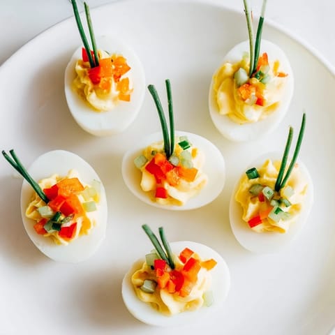 Easy Festive Deviled Egg Ornaments