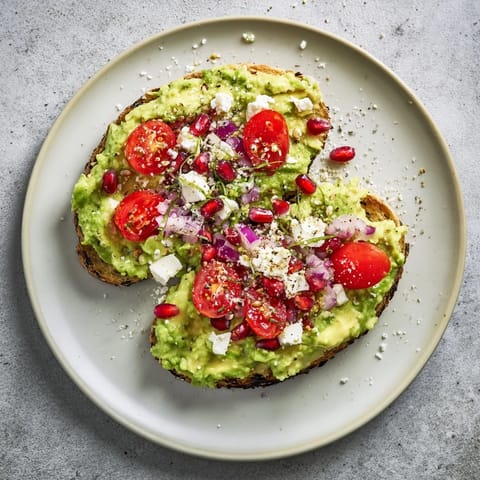 Holiday brunch spread: vibrant Express Holiday Avocado Toast Bar, showcasing fresh toppings beside creamy avocado.