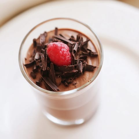 Elegant individual serving of chocolate mousse dessert cups, perfect for an after-dinner treat or party dessert.