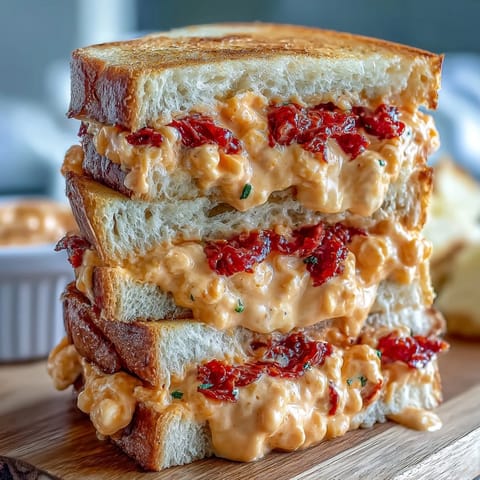 Classic Southern pimento cheese finger sandwiches on white bread, creamy and tangy with a hint of cayenne.