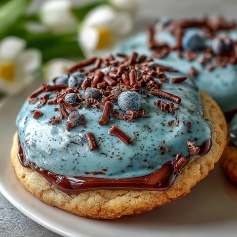 Spring Cookies: Robins Egg Speckled Sugar Cookies with a delicate blue tint and chocolate speckles.