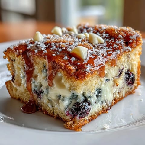 White Chocolate Lemon Blueberry Blondies with juicy blueberries and creamy white chocolate chunks, baked to golden perfection.