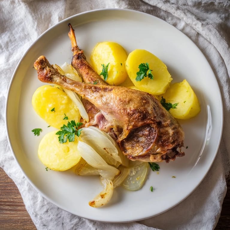 Juicy Greek Lemon Chicken and Potatoes, with crispy potatoes and tender chicken, perfect for dinner.