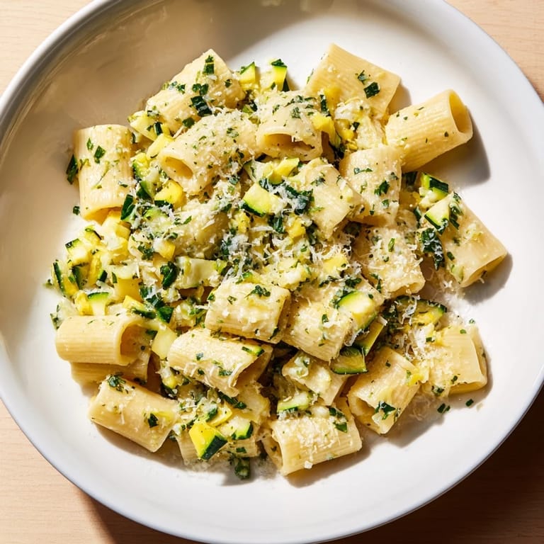 Imagine a vibrant photo of One-Pot Creamy Zucchini Ditalini: perfect for a simple, Italian-inspired vegetarian dinner.
