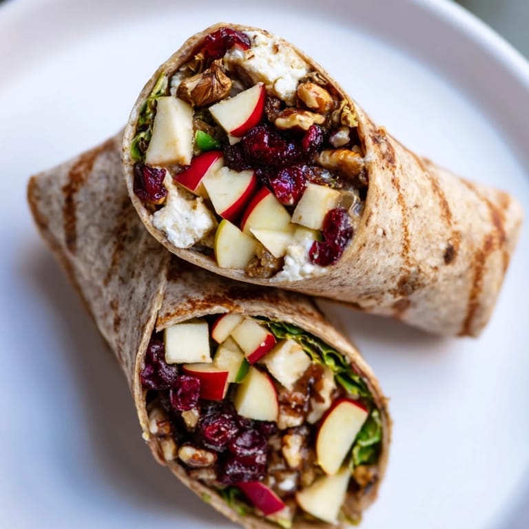 Savory and sweet Cranberry Goat Cheese & Walnut Holiday Wraps, a delicious appetizer perfect for sharing or a lovely lunch.