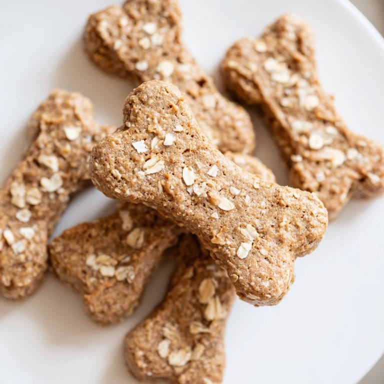 These oven-baked, bone-shaped Pawsitively Good Dog Bone Treats look delicious and ready to be served to your furry friend.