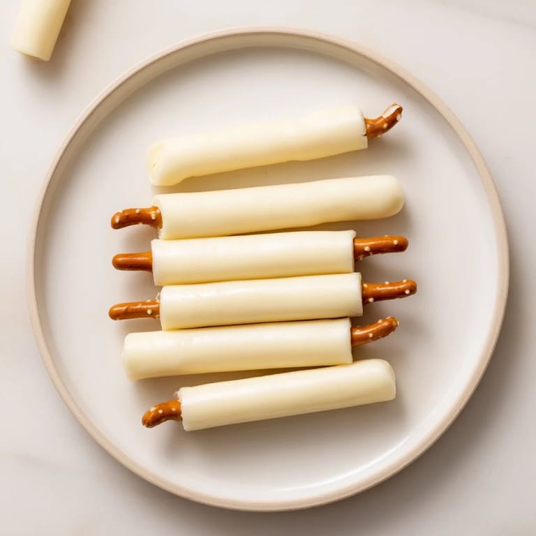 Easy String Cheese & Pretzel Rods snack: Imagine pairing string cheese with crunchy pretzel rods, perfect for dipping pleasure.