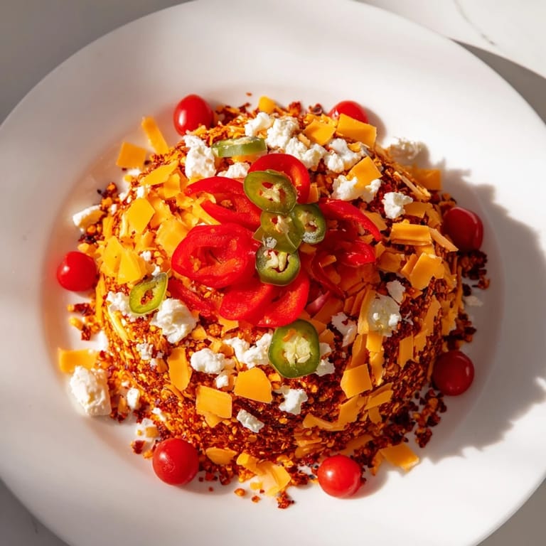 Close-up of The Spicy Hot Take Platter: inviting appetizers with fiery chilies and fresh vegetables ready to serve.