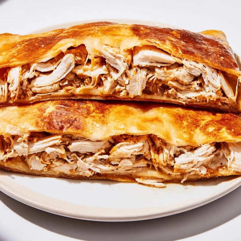 A savory Leftover Pizza Grilled Cheese with perfectly toasted bread and a cheesy chicken filling.