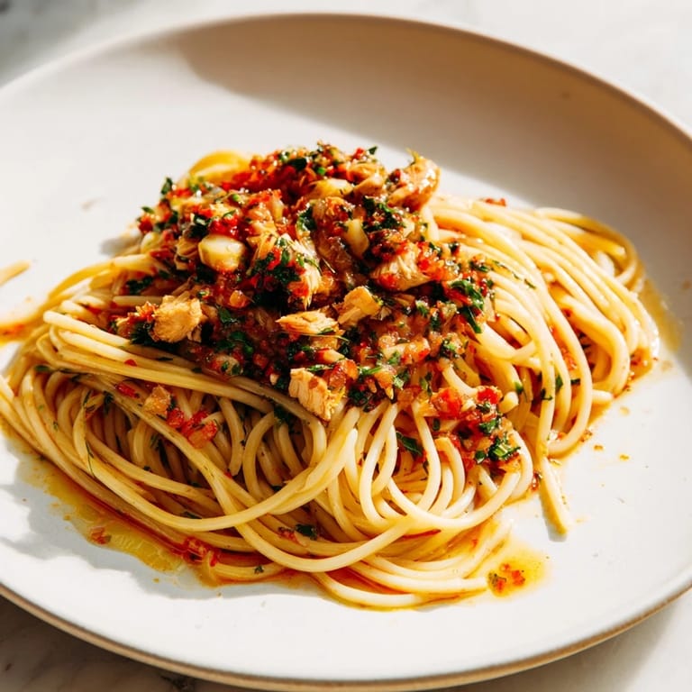 Enjoy delicious Simple Garlic Butter Bucatini: pasta tossed with garlic butter and perfectly seasoned chicken.