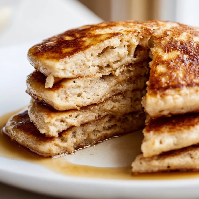 A stack of warm Protein Banana Pancakes, lightly browned, perfect fuel for an active day.