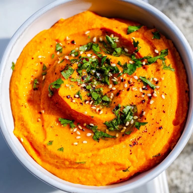 Roasted carrot and ginger blend creates a golden, velvety dip perfect for parties, meal prep, or gluten-free spreads.