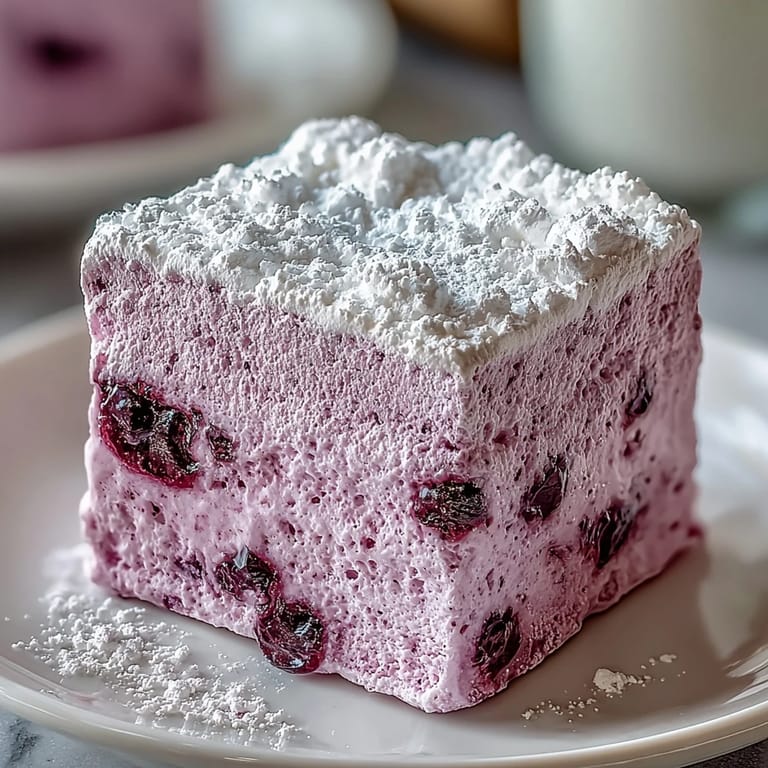 Dusting Black Currant Marshmallows with powdered sugar and cornstarch before cutting, highlighting their gluten-free, homemade charm.