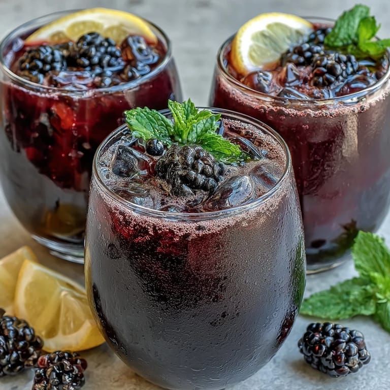 Three refreshing ways to enjoy black currant berry drinks: smoothie, mocktail, and infused water in elegant glasses.  