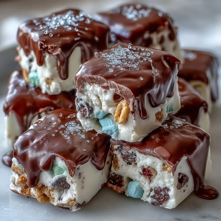 Festive platter featuring Lucky Charms bark, green grapes, and gold chocolate coins for St. Patrick's Day.
