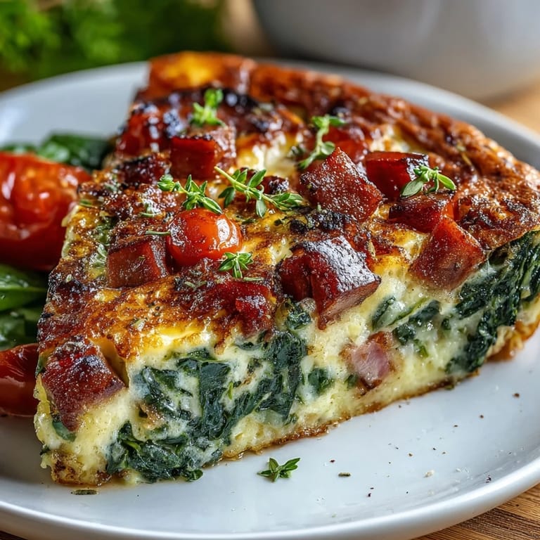 Easy One-Pan Ham and Swiss Frittata with tender vegetables and nutty Swiss cheese, ideal for brunch or quick dinners.
