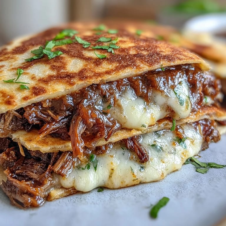 Savory Mexican birria quesadillas served with rich consommé, topped with fresh cilantro and lime wedges for authentic flavor.
