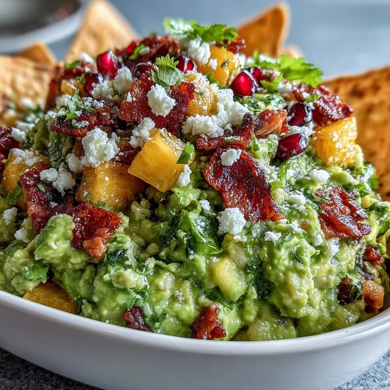 Enjoy a DIY guacamole bar, brimming with colorful toppings and tortilla chips for dipping.