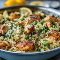 One-Pot Lemon Orzo Chicken Peas